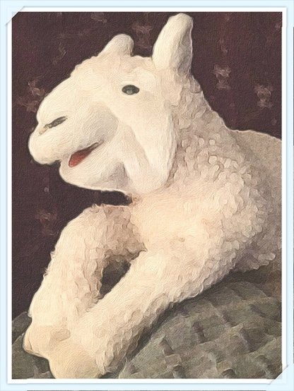 toy lamb that belonged to the son of author Kristin Kladstrup